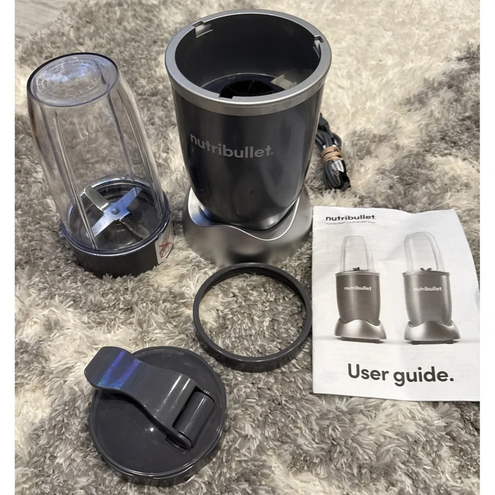 Nutribullet 600W Original Personal Blender Gray NBR-0601WM Cup Lid Ring Manual